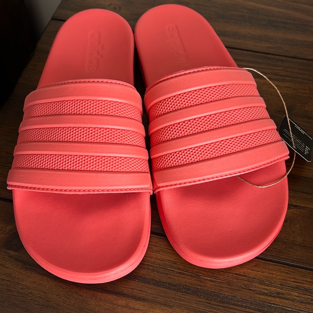Women’s adidas comfort slides- coral